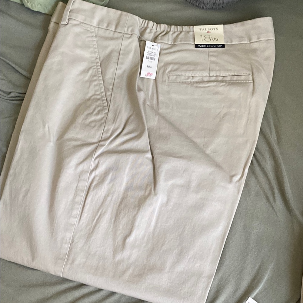 Talbots Tan Ankle Cropped Pants Cotton Blend